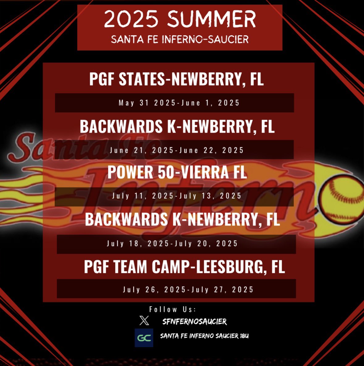 ReaganSaucier36's tweet photo. Here is my summer ball schedule look forward to seeing you!! https://t.co/LQscJfr3KV