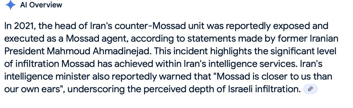 <a href="/davereaboi/">David Reaboi, Late Republic Nonsense</a> Their head of counter-Mossad unit  was a Mossad operative. 🤣