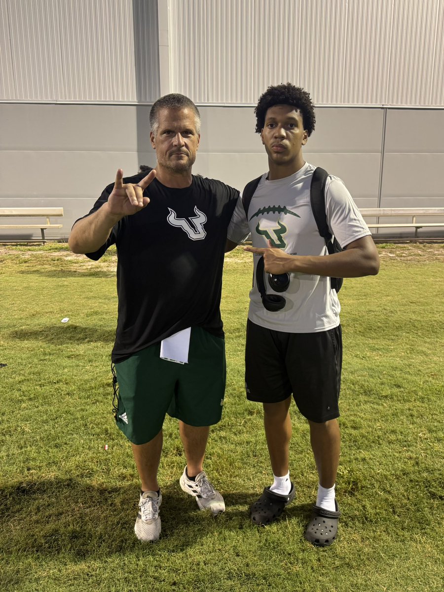 I had a great time at USF camp today!! <a href="/ToddOrlandoUSF/">Coach Todd Orlando</a> <a href="/alexmfagan/">Alex Fagan</a> <a href="/coachcam_/">Cam Edwards</a> <a href="/H2_Recruiting/">Hasani (H2) | Football Recruiting</a>