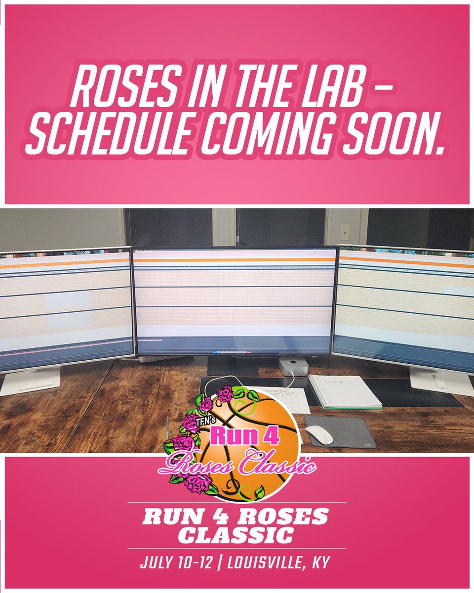 🗓️ The Run 4 Roses Classic schedule is officially in the lab. Drops in 24hrs! #Run4Roses #SchedulingDay #BracketBuilt #1600Strong #RosesLab #GrassrootsGreatness #HoopsInProgress #WomensBasketball #Rose25