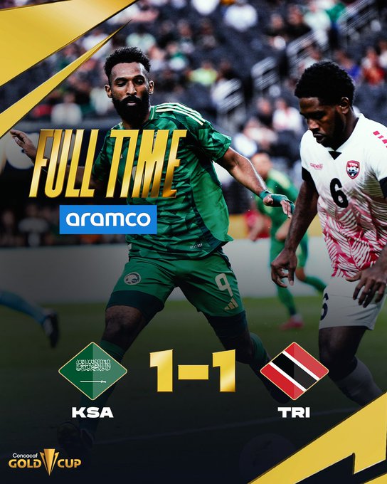 FINAL! ARABIA SAUDITA 🇸🇦 Y ESTADOS UNIDOS 🇺🇸 ESTÁN EN CUARTOS DE FINAL DE LA COPA ORO!

Los locales terminan con puntaje ideal tras ganarle 2 a 1 a Haití. Arabia se clasifica con el empate ante Trinidad y Tobago en segundo lugar.