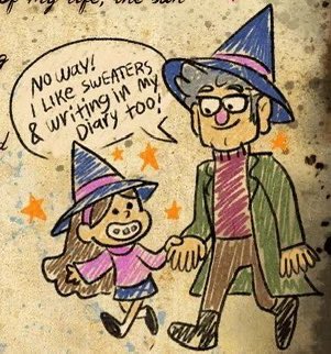 I like sweaters &amp; writing in my diary too! #GravityFalls #mabelpines #stanfordpines