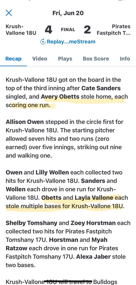 averyobetts's tweet photo. 6/22 Traverse City Tournament Game Recaps: https://t.co/3k9UZNbP9W