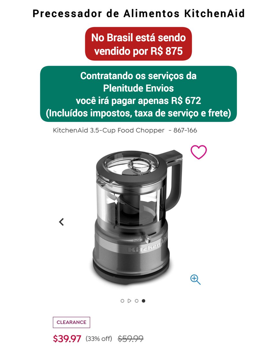 plenitudeenvios's tweet photo. Olha essa diferença de preço comprando no Brasil e comprando nos Estados Unidos.  Importar é mais barato do que você imagina! WhatsApp (51) 98061-2929. #processadorKitchenAid #processadordealimentos #plenitudeenvios https://t.co/03lmuogaOh