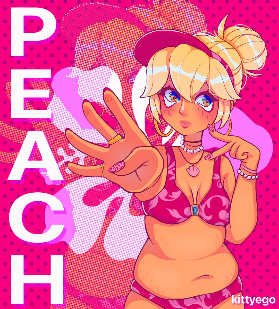 kittyego_'s tweet image. annual summer princess peach drawing 🍑