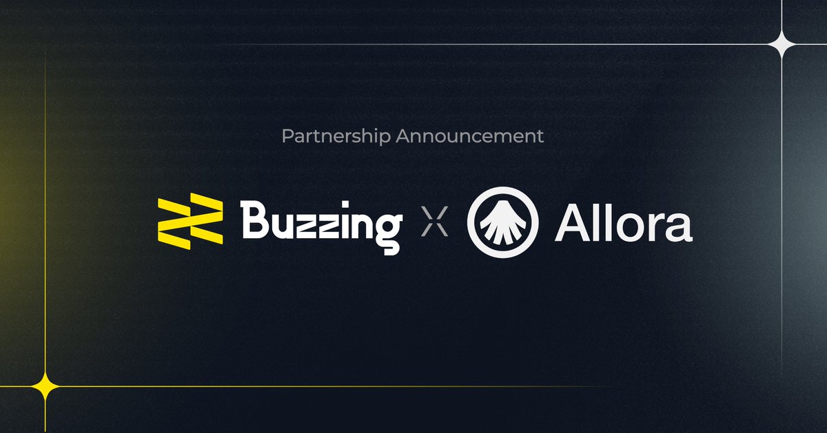🌟 <a href="/buzzingdotclub/">Buzzing</a> is thrilled to announce its partnership with @AllorNetwork!
 
🤝  #Allora's self-improving decentralized AI network is revolutionizing token pricing and liquidity.
 
🚀 Together, they will enhance #Buzzing with predictive analytics and better liquidity