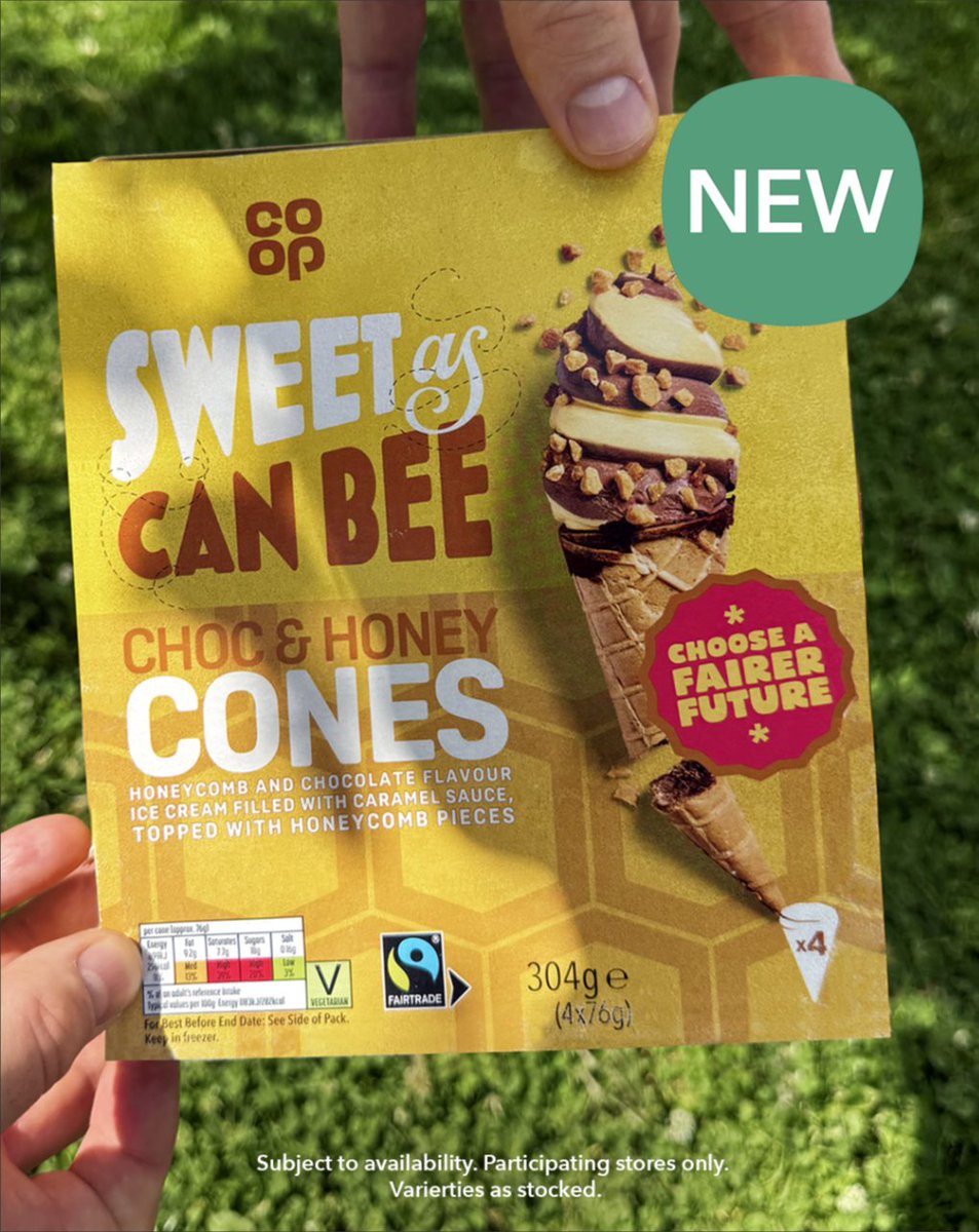 Can’t wait to give these <a href="/coopuk/">Co-op</a> Choc &amp; Honey Cones a try, in-store and online now 🐝🍦