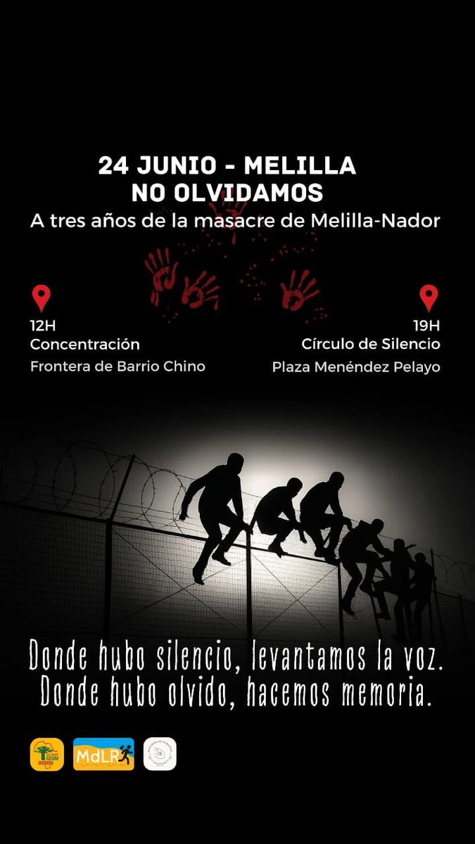 Estaremos presentes en los actos de memoria por la Masacre de Melilla. Tres años después, las heridas del dolor, la tragedia y la muerte siguen sangrando…
#MasacreMelillaNuncaMas