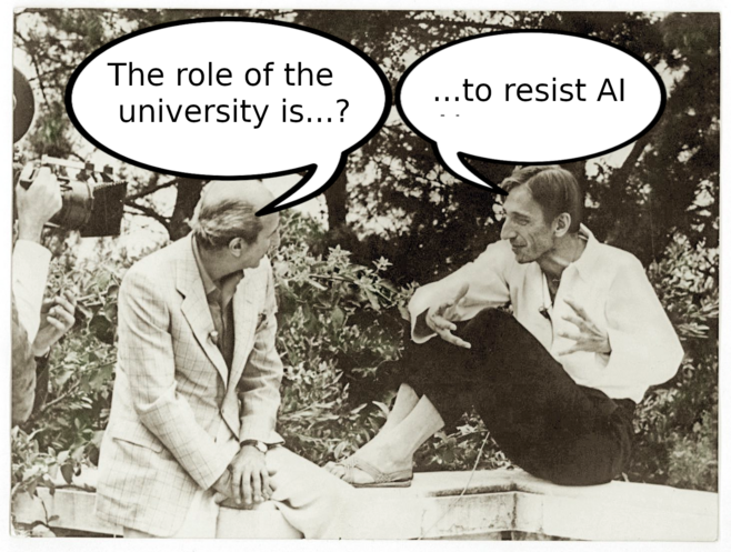 I've posted my seminar on 'The role of the university is to resist AI', which takes as its text Ivan Illich's 'Tools for Conviviality'. danmcquillan.org/cpct_seminar.h…