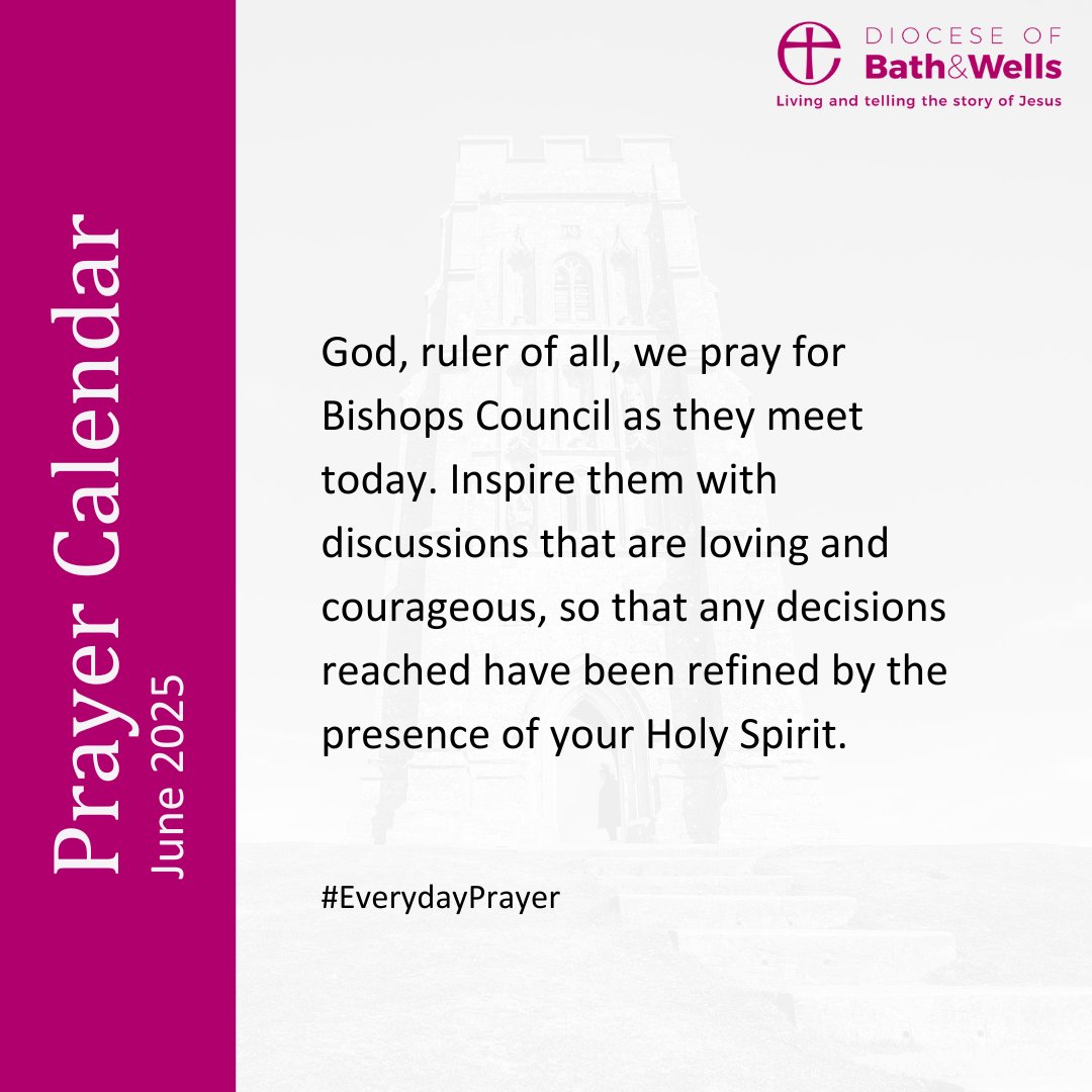 God, ruler of all, we pray for Bishops Council as they meet today. Inspire them with discussions that are loving and courageous, so that any decisions reached have been refined by the presence of your Holy Spirit.