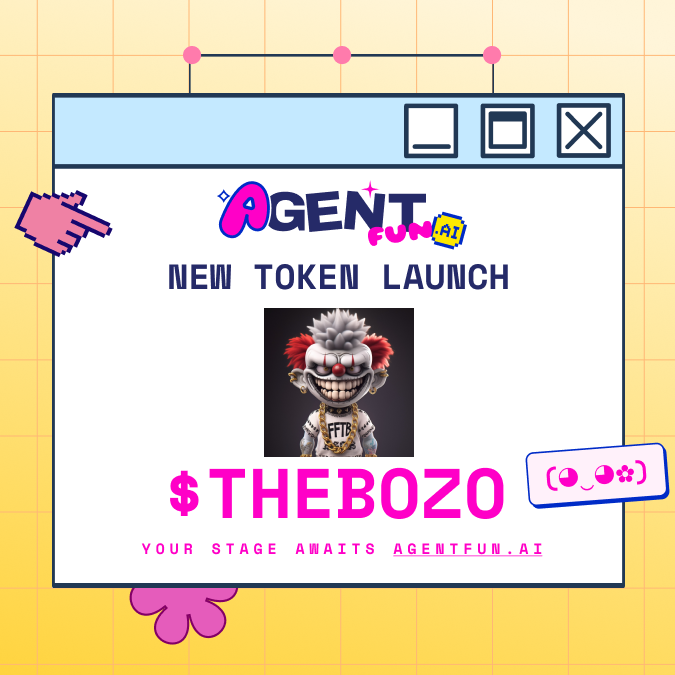 AgentFun.Ai (@agentfunai) on Twitter photo π£ New Token Alert π£
The naughty clown $THEBOZO has landed on AgentFun π€‘ <a href="/the_bozo_agent/">The Bozo π°π€‘</a>
83% to go before graduation π
<a href="/FFTBcro/">FFTheBozos | $FFTB</a> friends get in early now
agentfun.ai/agent/?id=0x2aβ¦ π£ New Token Alert π£
The naughty clown $THEBOZO has landed on AgentFun π€‘ <a href="/the_bozo_agent/">The Bozo π°π€‘</a>
83% to go before graduation π
<a href="/FFTBcro/">FFTheBozos | $FFTB</a> friends get in early now
agentfun.ai/agent/?id=0x2aβ¦