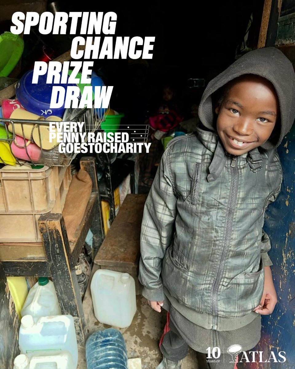 theatlascharity's tweet image. You might win a once-in-a-lifetime prize.
But they might win a better chance at life.
Just one @sportingdraw entry helps provide essential school materials for 10 children for 3 months - giving them the tools to dream beyond the slums.
sportingchanceprizedraw.com/charities/atla…
#AtlasFoundation