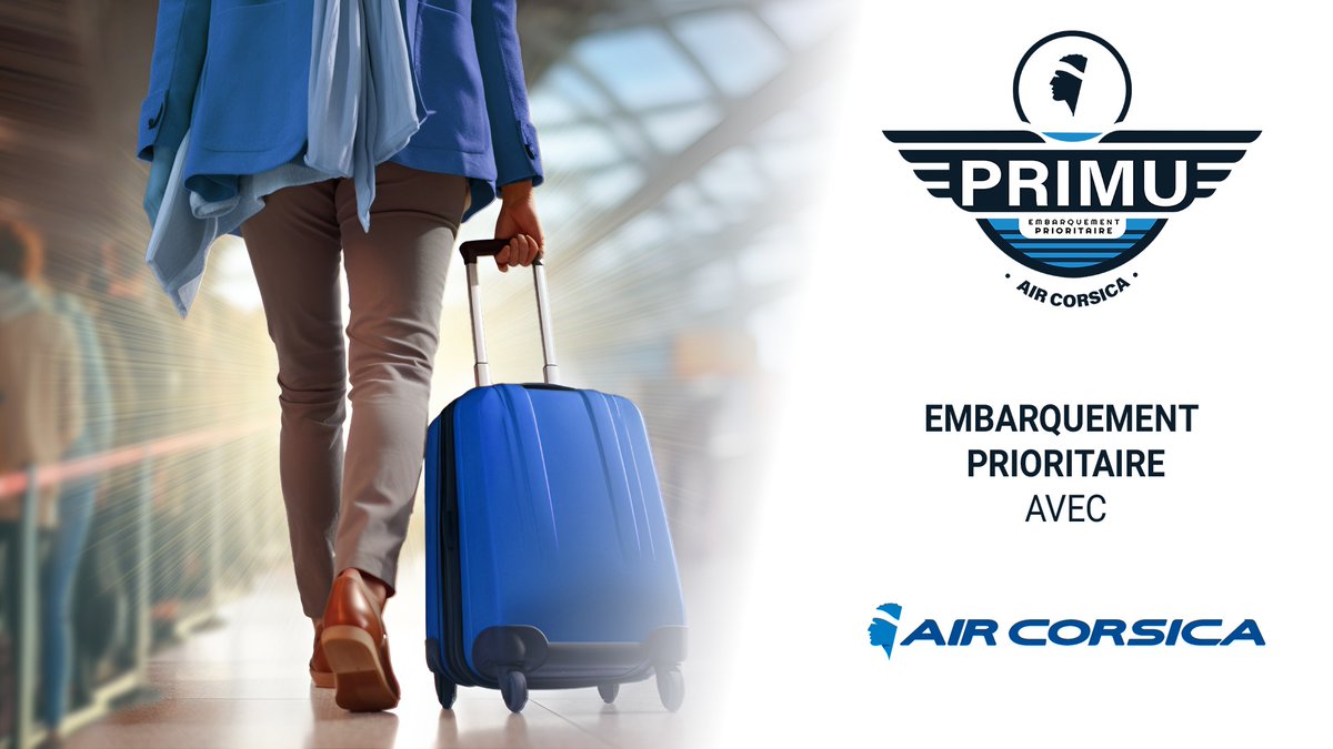 Voyagez 𝐬𝐞𝐫𝐞𝐢𝐧𝐞𝐦𝐞𝐧𝐭 avec notre service d’embarquement prioritaire :

✔️ Accès prioritaire à l’embarquement
✔️ Installation rapide à bord
✔️ Voyage sans stress

🔹 Gratuit pour les clients abonnés Air Corsica+ ow.ly/Xsti50W5qzJ

📍 infos 👉 ow.ly/z4FP50W5qzK
