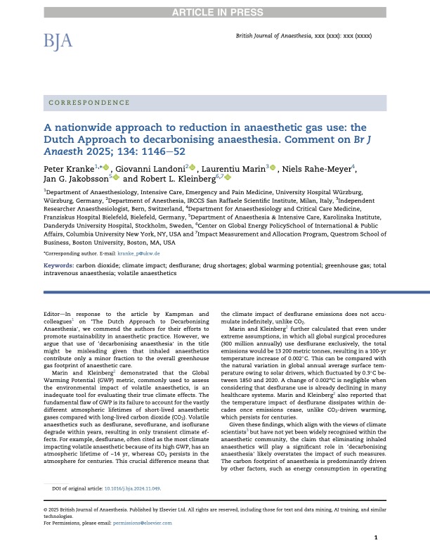 Beyond the #gases: Kranke et al. reminds us of the contributing factors to the #greenhouse footprint of anaesthetic care other than inhaled #volatiles. 
#BJA #desflurane #GWP #TIVA 

bjanaesthesia.org/article/S0007-…