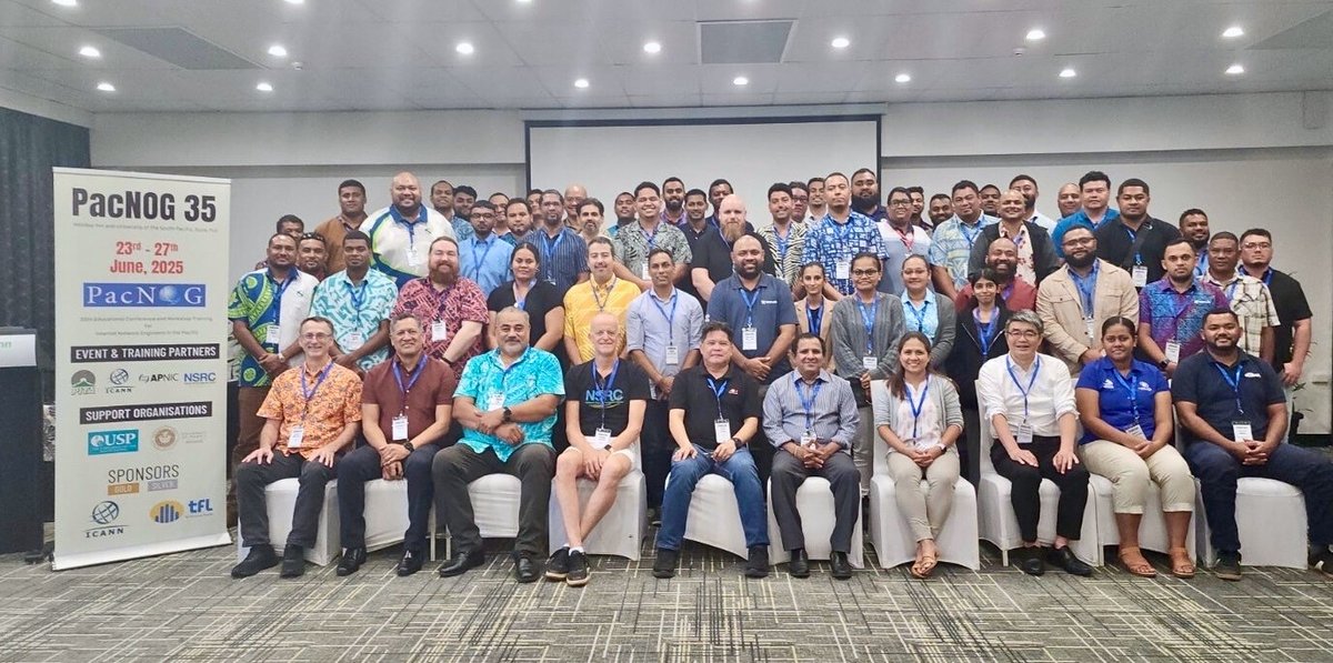 #ICANN’s <a href="/svocea/">Save Vocea</a>, and Champika Wijayatunga, are in Suva, Fiji, for PacNOG 35 to give updates on the New gTLD Program: Next Round, Domain Metrica, INFERMAL, and training on DNS technical topics. Over 60 people representing 11 Pacific economies joined.