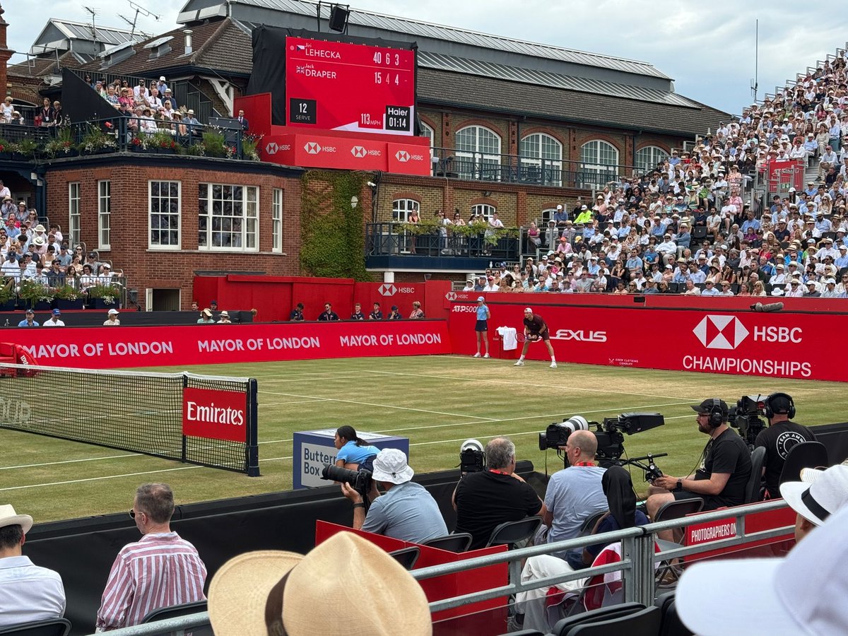 Centre court at Queen’s tennis tournament. AI taking jobs where you might least expect. Typically 7-9 line judges per match, now all calls are made by AI. Major tournaments historically had a pool of up to 300 judges to cover all matches