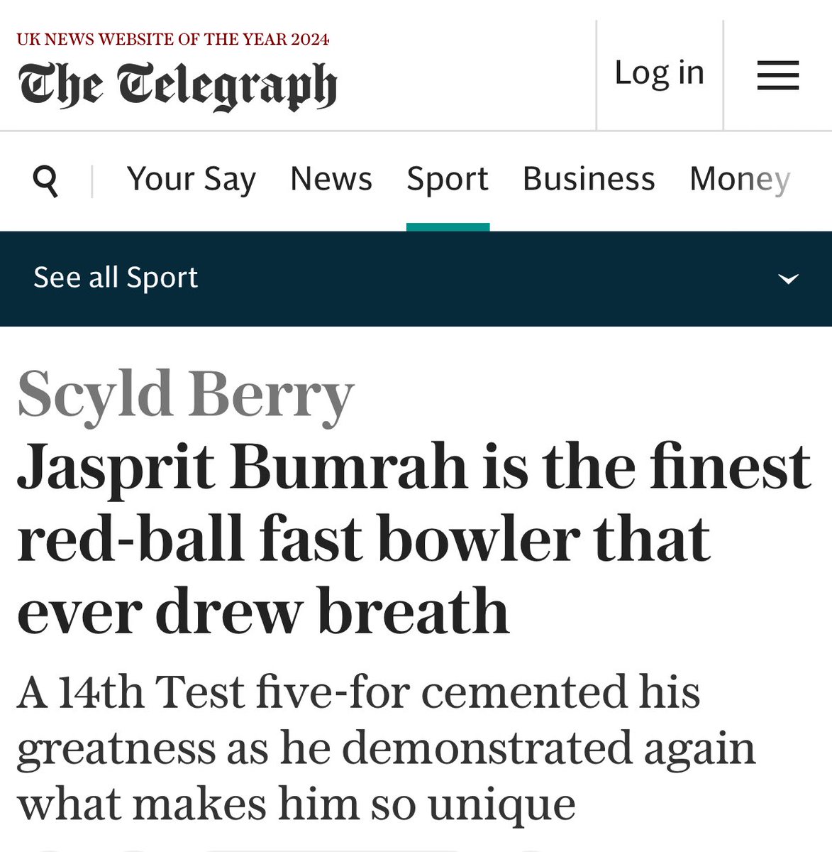 Bumrah after conquering Australia, is winning London.