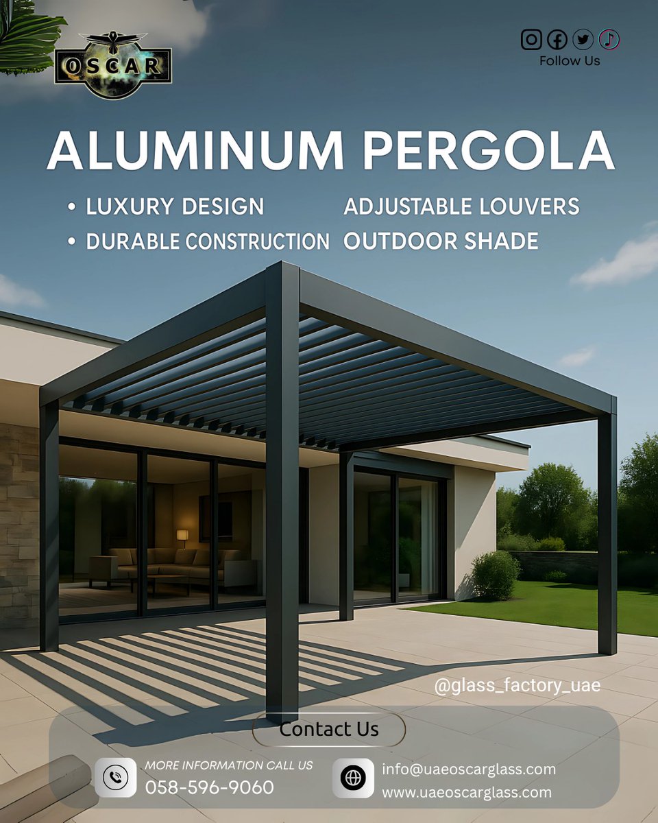 uaeoscarglass's tweet image. #Aluminium_Pergola | Glass And Aluminium Door Design. Decorative Mirror Designs. #mirrordesigns #decorativemirror

Any Query : 050 228 3822 @glass_factory_uae
Visit Us : uaeoscarglass.com
#oscarglassuae #UAEProjects #oscarglassindubai
