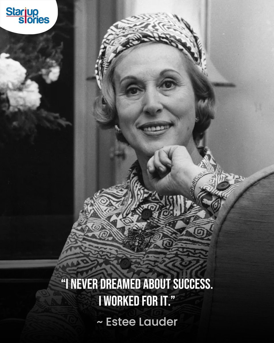 stories_startup's tweet image. Success isn’t a dream — it’s the result of relentless work.
#BossWoman #EsteeLauder #WorkForIt #WomenInBusiness #StartupStories #MondayMotivationalQuote