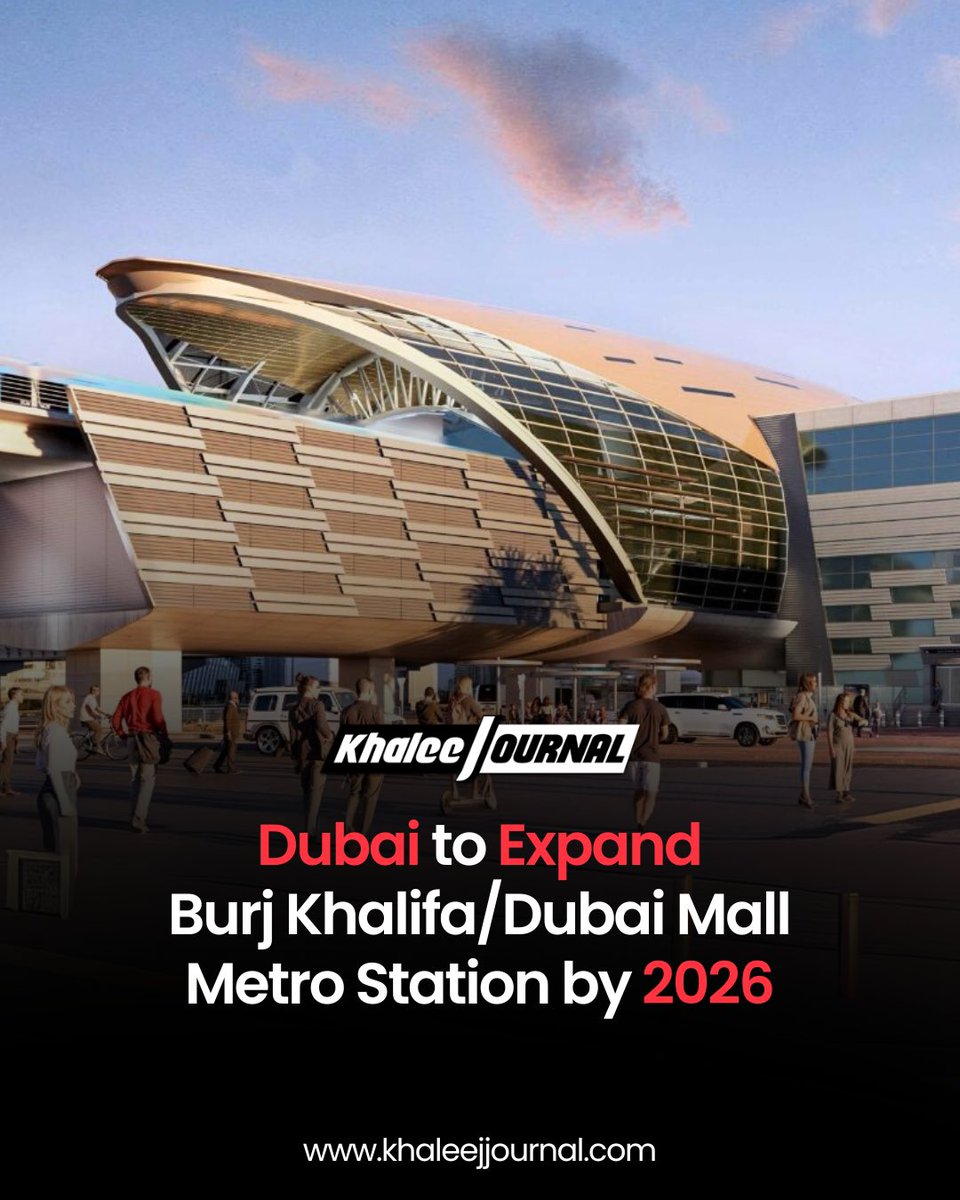 khaleejjournal's tweet image. Dubai is upgrading its busiest metro station! The Burj Khalifa/Dubai Mall stop will soon feature a new three-storey entrance, extra lifts and escalators, and 10 new retail outlets.

#dubaimetro #burjkhalifa #dubaiprojects #rta #transportupdate #dubainews #smartcity