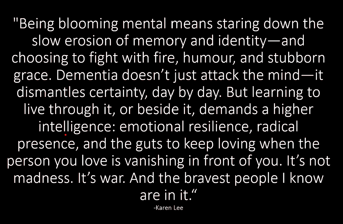 Karen Lee. (@bloomingmental) on Twitter photo Being Blooming Mental means #BloomingMental #DementiaAwareness #AlzheimersJourney #MentalHealthMatters #MindsetShift #NeurodivergentVoices #BreakTheStigma
<a href="/alzheimerssoc/">Alzheimer's Society</a> <a href="/AlzResearchUK/">Alzheimer's Research UK</a>
<a href="/DementiaUK/">Dementia UK</a> <a href="/TheMightySite/">The Mighty</a>
@DrAlexGeorge @RubyWax <a href="/MindCharity/">Mind</a>
<a href="/mentalhealthfdn/">@MentalHealthFdn</a> Being Blooming Mental means #BloomingMental #DementiaAwareness #AlzheimersJourney #MentalHealthMatters #MindsetShift #NeurodivergentVoices #BreakTheStigma
<a href="/alzheimerssoc/">Alzheimer's Society</a> <a href="/AlzResearchUK/">Alzheimer's Research UK</a>
<a href="/DementiaUK/">Dementia UK</a> <a href="/TheMightySite/">The Mighty</a>
@DrAlexGeorge @RubyWax <a href="/MindCharity/">Mind</a>
<a href="/mentalhealthfdn/">@MentalHealthFdn</a>