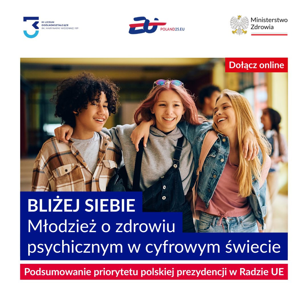 🫂 Czy potrafimy być blisko siebie w świecie lajków i nieustannych powiadomień? 💬📢 Młodzi coraz głośniej mówią o tym, co czują i o potrzebie prawdziwego wsparcia. ➡️ Dlatego oddajemy im głos.

„Bliżej siebie” to wydarzenie organizowane w III LO im. Marynarki Wojennej RP w