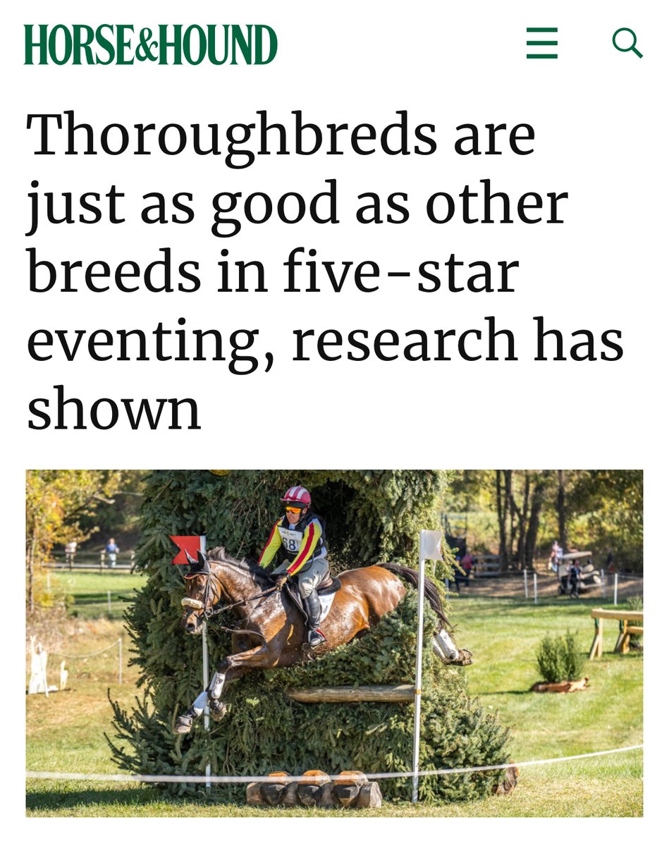 ✋ Hands up if you didn’t need a decade-long study to tell you this…

A new analysis of CCI5*-L results from the last 10 years just confirmed what every OTTB rider already knew:
•⁠  ⁠Slightly spicier in the dressage ring? Sure.
•⁠  ⁠Brave, fast, and elite on XC?