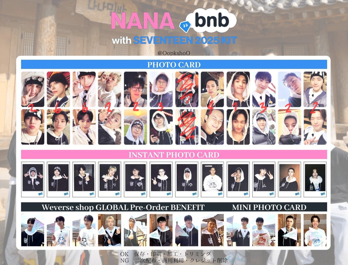 wts lfb nana bnb kit 

other inclusions - ₱350 (4 slots)
member set (2pc+pola+pob)- ₱130 
a+b/b,c tingi
a: sc hs ww mg 
b: wz sk vn dn
c: js jn dk

dop: 50% dp / rb in ph 
secured, neta

mine + quantity + member