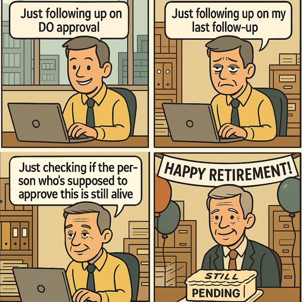 ODeXGlobal's tweet image. “Just a gentle nudge… for the 74th time.”

When your DO approval request outlives your career 💀
At this point, even the cake knows it’s still pending.
✨Or you could just use ODeX and get it sorted before your coffee gets cold.

#MemeMonday #LogisticsLife #FreightStruggles