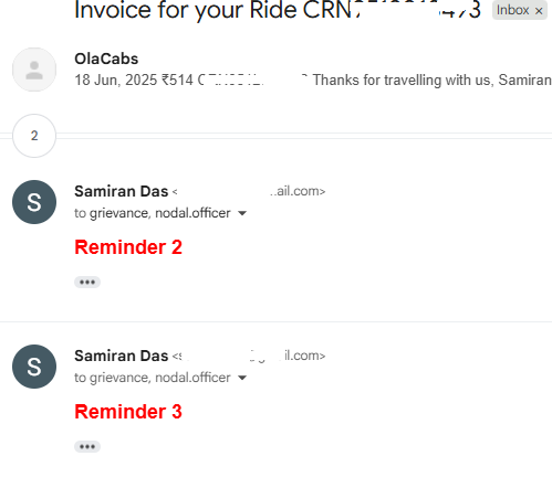 SamiranForU's tweet photo. @OlaSupprt @Olacabs  Worst customer service! Ticket ID: 12421122. Charged twice for parking fare with evidence provided, yet no response or resolution. Just an auto-generated ticket ID. When will you address this? #Ola #CustomerServiceFail https://t.co/jQoeTyVT8F