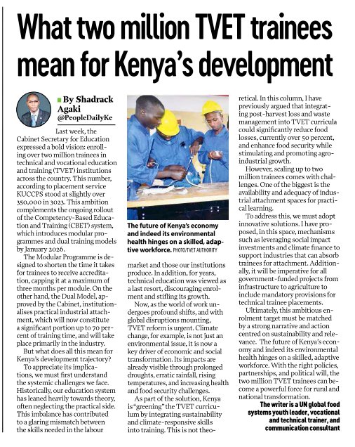 Shadrack Agaki 🇰🇪 (@shadrackagaki) on Twitter photo Beyond enrollment, let us think of industrial attachment for #TVET trainees. And this is where industry lenses must come in strongly. Have your say on how we can enhance collaboration Coorporation and coordination as we support <a href="/TVET_MoE/">State Dept:Tech, Vocational Education & Training</a> and <a href="/Muoria_Dr/">PS TVET Dr. Esther Muoria</a>. <a href="/kstvet/">Kenya School of TVET</a> <a href="/TVETAKenya/">TVET Authority Kenya</a> Beyond enrollment, let us think of industrial attachment for #TVET trainees. And this is where industry lenses must come in strongly. Have your say on how we can enhance collaboration Coorporation and coordination as we support <a href="/TVET_MoE/">State Dept:Tech, Vocational Education & Training</a> and <a href="/Muoria_Dr/">PS TVET Dr. Esther Muoria</a>. <a href="/kstvet/">Kenya School of TVET</a> <a href="/TVETAKenya/">TVET Authority Kenya</a>