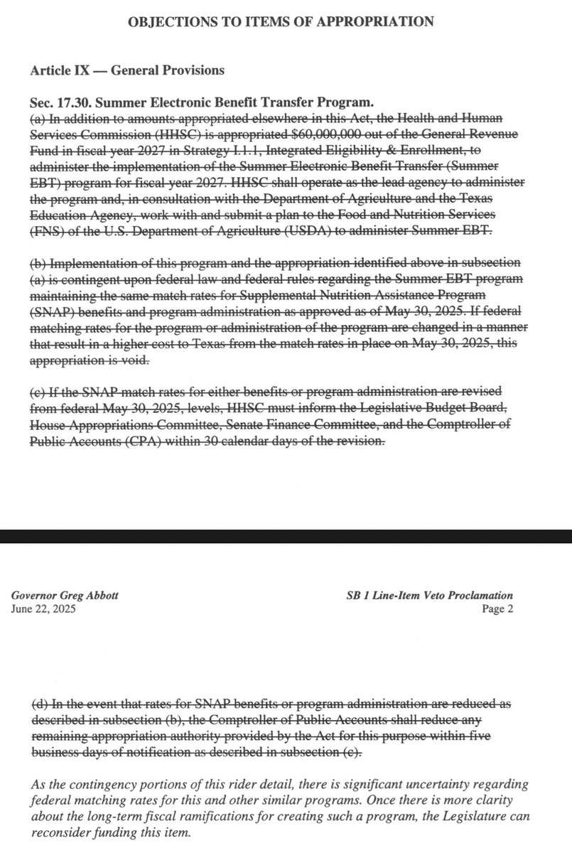 skyler ๐ฎ (@skylerbrandina) on Twitter photo seems like <a href="/GregAbbott_TX/">Greg Abbott</a> has line-item vetoed the $60M funding for Summer EBT to provide $120 per child to low-income families for lunches over the summer break that had been included in the state budget ๐
#txlege seems like <a href="/GregAbbott_TX/">Greg Abbott</a> has line-item vetoed the $60M funding for Summer EBT to provide $120 per child to low-income families for lunches over the summer break that had been included in the state budget ๐
#txlege