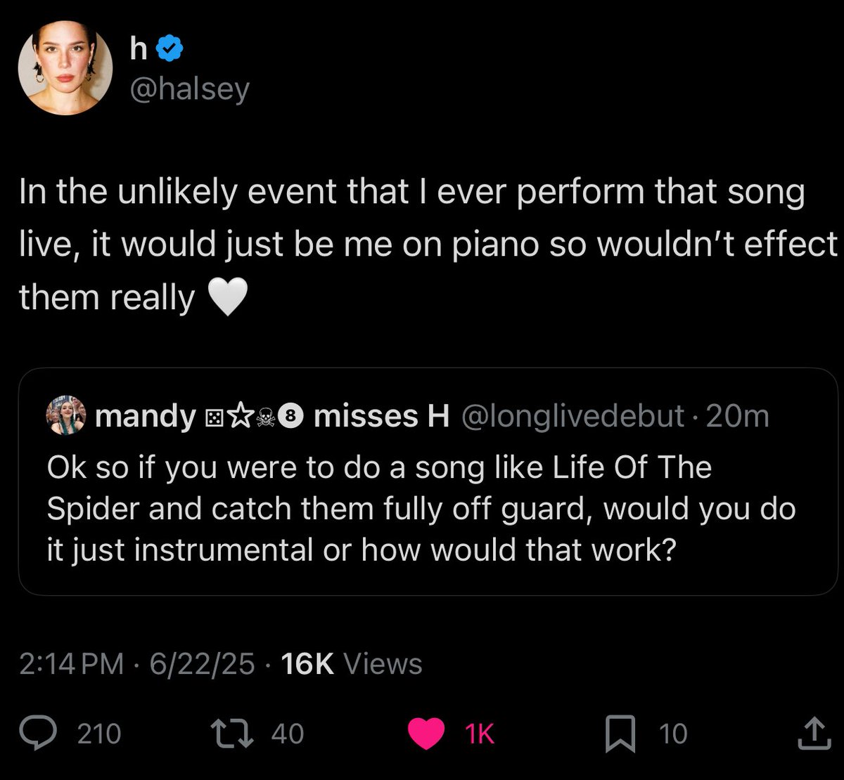 mandy ⚄☆☠︎➑ misses H tweet media