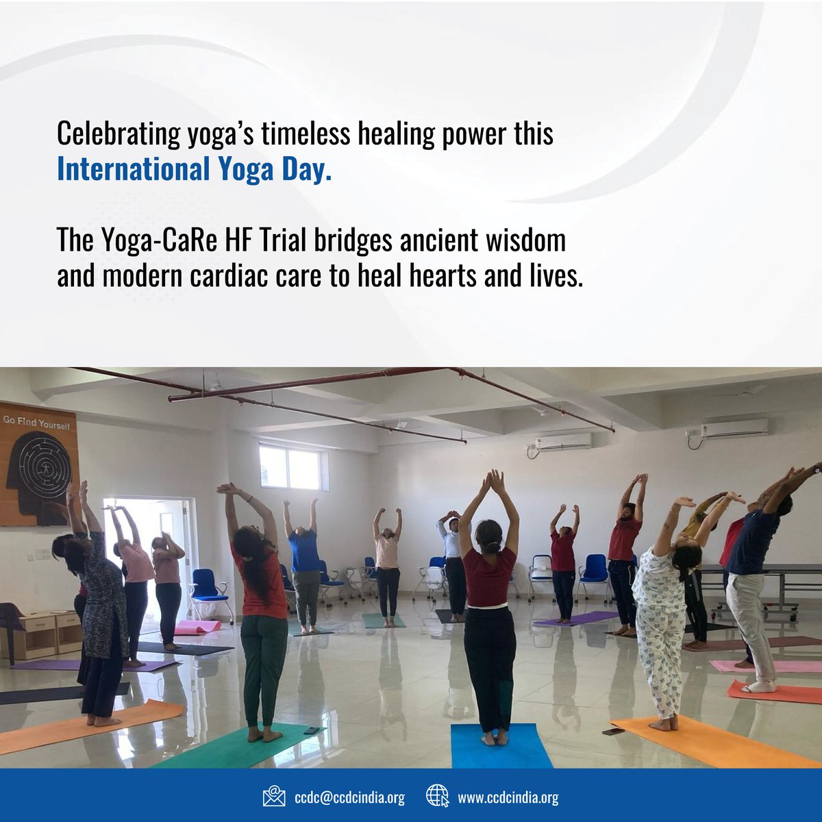 Centre for Chronic Disease Control (@indiaccdc) on Twitter photo As we come together to celebrate International Yoga Day, we're delighted to share that the Yoga-based Cardiac Rehabilitation in Heart Failure (Yoga-CaRe HF trial), an <a href="/ICMRDELHI/">ICMR</a> Task Force Project led by the Centre for Yoga in Public Health Research at the <a href="/INDIACCDC/">Centre for Chronic Disease Control</a> is shining a As we come together to celebrate International Yoga Day, we're delighted to share that the Yoga-based Cardiac Rehabilitation in Heart Failure (Yoga-CaRe HF trial), an <a href="/ICMRDELHI/">ICMR</a> Task Force Project led by the Centre for Yoga in Public Health Research at the <a href="/INDIACCDC/">Centre for Chronic Disease Control</a> is shining a