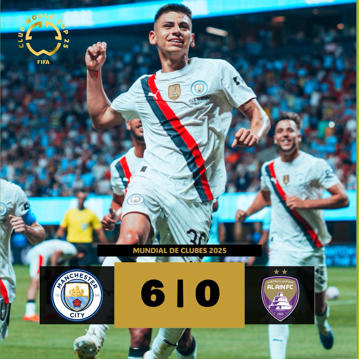 ◽ Se impone #ManchesterCity al #AlAin con facilidad.

#MundialDeClubes