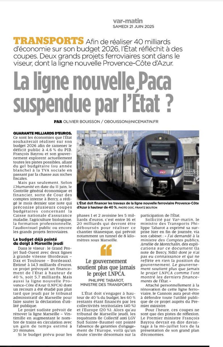 Comme nous l’évoquons depuis des années ce projet inutile et ruineux doit être abandonné, c’est le respect de l’argent du contribuable !