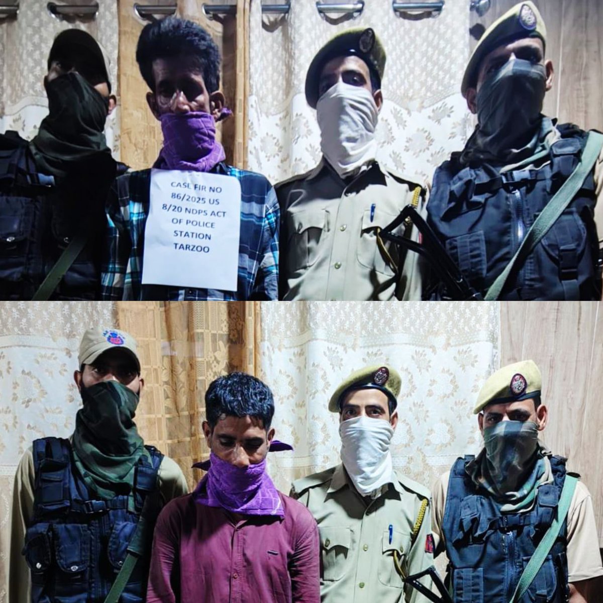 🚔 Sopore Police intensifies crackdown on narcotics—2 peddlers arrested in separate naka checks under NDPS Act.
Our message is clear:
No safe space for drug dealers.
We’re coming. #WarOnDrugs #SoporePolice #DrugFreeSopore
<a href="/JmuKmrPolice/">J&K Police</a> <a href="/KashmirPolice/">Kashmir Zone Police</a> <a href="/DIGBaramulla/">DIG of Police NKR Baramulla</a> <a href="/IftkharTalib/">Iftkhar Talib</a>