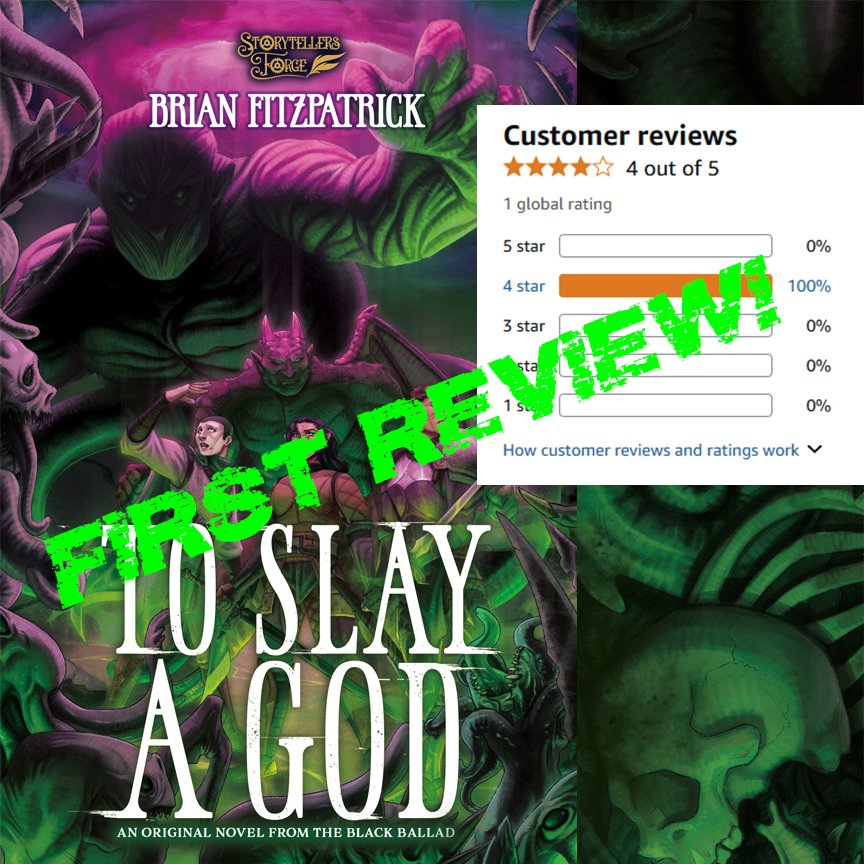 TO SLAY A GOD has its first review! 
4 out 5 stars. I'll take it!
As you finish the book, please drop a review in Amazon. They are like gold for indie authors.
Thanks in advance!
a.co/d/agxE3nH