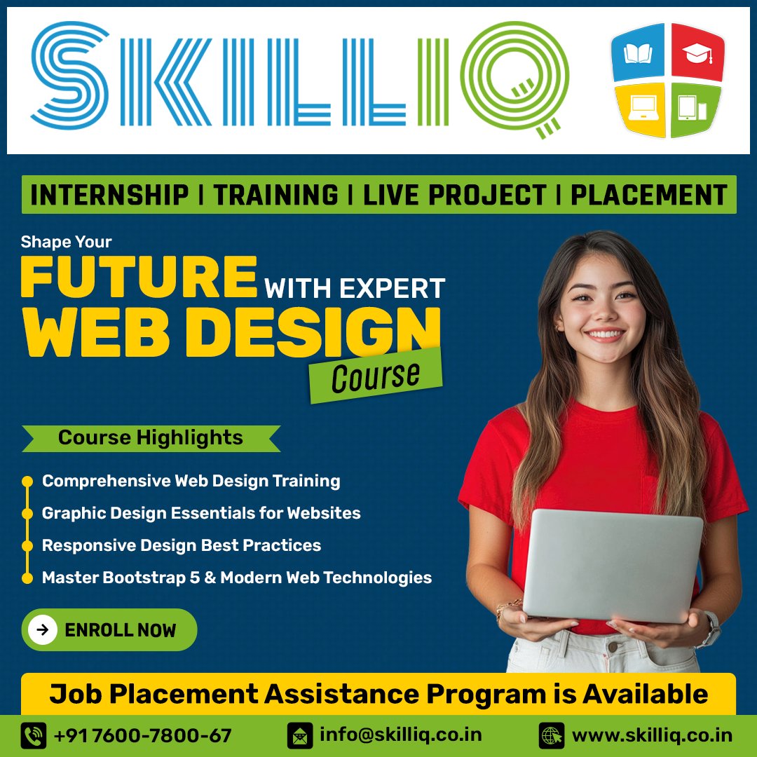 SkillIQCourse's tweet image. 🎨 Shape Your Future with Expert Web Design Course

💡 Learn:
✅ Web Design
✅ Graphic Design Essentials
✅ Responsive Design
✅ Bootstrap 5 &amp;amp; Modern Tech

📞 +91 7600-7800-67
🌐 skilliq.co.in

#SkillIQ #WebDesignCourse #learnwebdesign #uiux #ResponsiveDesign #creative