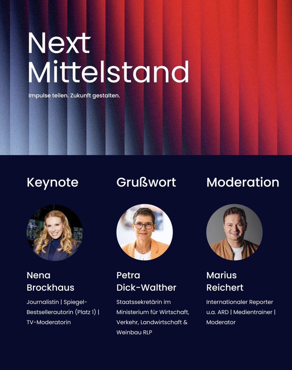 Große Vorfreude!💥💥💥
Ich werde heute Abend beim Next Mittelstand Summit über die Lage der Nation referieren: Wie schaffen wir es, die Gesellschaft wieder auf Leistung auszurichten? Wie erhöhen wir die wirtschaftliche Performance? 
Mein Vortrag ist eine Liebeserklärung an das