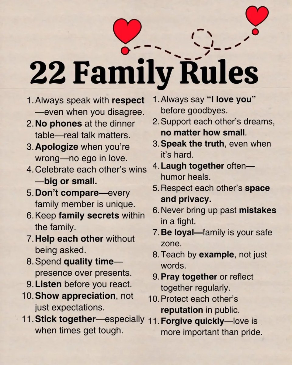 SeekWiser_'s tweet photo. 22 Family Rules: https://t.co/O61dNqZMB6