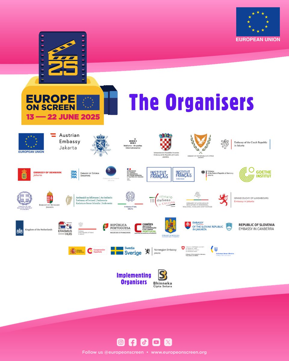 This year #EoS25, we’re grateful for the support of our main partners, including new European country partners

<a href="/uni_eropa/">EU in Indonesia</a> <a href="/AustriainID/">Austrian Embassy Jakarta</a> <a href="/AwexJakarta/">AWEX Jakarta</a> <a href="/CyprusIndonesia/">Cyprus in Indonesia</a> <a href="/DKinIndonesia/">Denmark in Indonesia</a> <a href="/EstoniainSG/">Estonia in Singapore</a> <a href="/FranceJakartaID/">Kedubes Prancis Jkt 🇫🇷🇪🇺</a> <a href="/IFI_Indonesia/">Institut français d'Indonésie (IFI)</a> <a href="/KedubesJerman/">Kedutaan Jerman</a> <a href="/GI_Indonesien/">Goethe-Institut ID</a> <a href="/IrlEmbIndonesia/">Ireland in Indonesia</a>