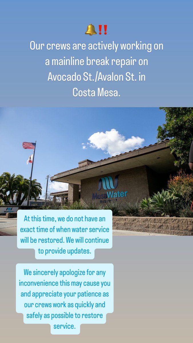 6/22 Service Alert Update for Avocado St./Avalon St. in Costa Mesa
