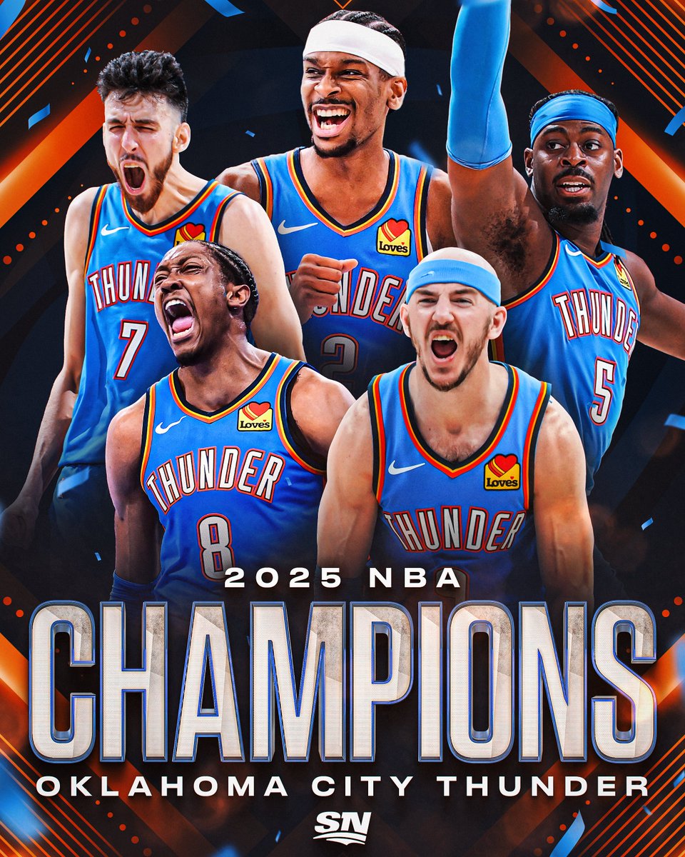 THUNDER STRUCK ⚡️

THE OKLAHOMA CITY THUNDER ARE NBA CHAMPIONS 🏆