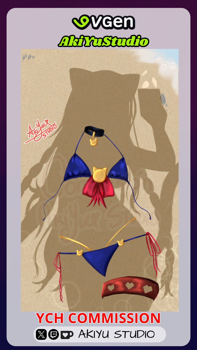 AkiYuStudio's tweet photo. OMGGGG! let's get to work! there is one slot left available #shadowbikini #vtuber #VGen #VGenComm #digitalart #artist https://t.co/z85608rGWL