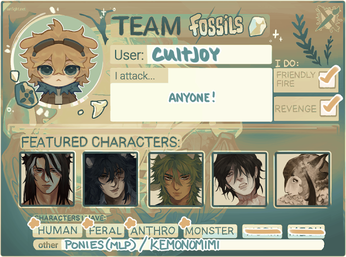 cultjoyz's tweet image. artfight.net/~cultjoy ͙͘͡★
[ #artfight #artfight2025 #teamfossil ]