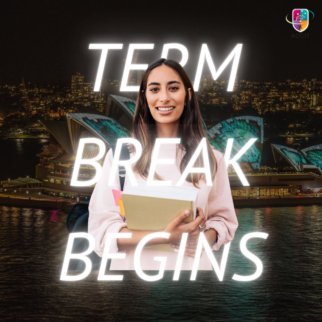 Accit_Aus's tweet image. Term break is here - a well-earned pause after weeks of hands-on learning and growth!

Recharge, relax, and get ready for another exciting term ahead!

#accit #termbreak #studentlife #vocationaltraining #studyinaustralia #careerready #handsonlearning #studentwellbeing