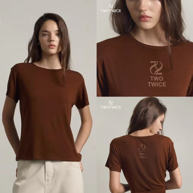statusreview's tweet photo. Twotwice - Ultra Soft T-shirt เสื้อยืดคอกลมสี Brown tone เนื้อผ้านุ่มใส่ได้ทั้ง 2 ด้าน เพิ่มกิมมิกเท่ๆ🍫