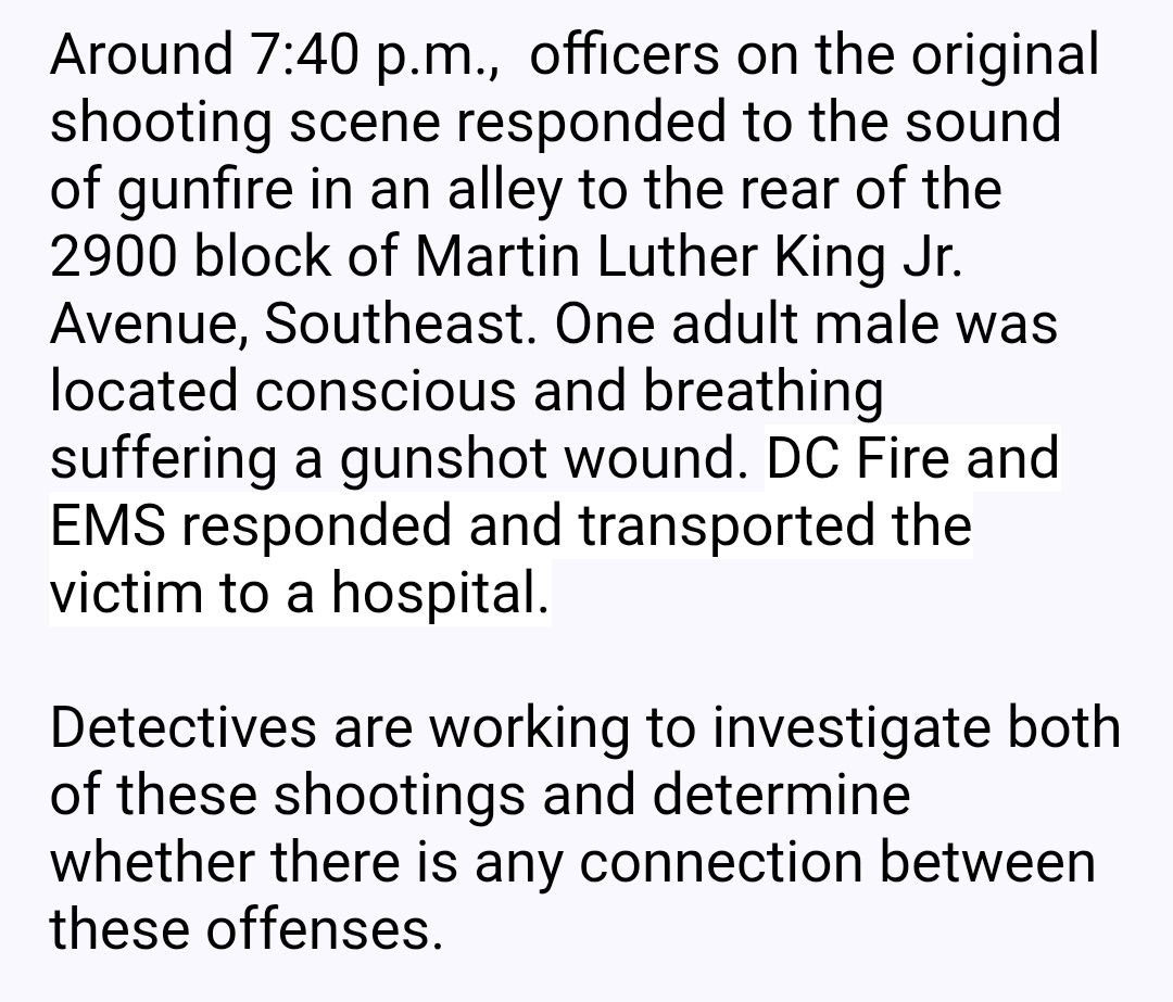 Here's the update from an MPD spokesperson...