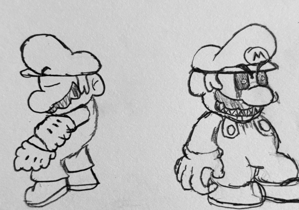 JaysonVazq2053's tweet image. “What’s the matter Brandon, afraid of a little Fire?”
Also includes: Mario (obituary sketch) + 2017MXs “true emotions “ + 2017MX transformation into a Chain Chomp.
#SuperMarioExe #marioexe #soniclegacyobituary #2017MX #SuperMarioOdyssey #art
Mario.exe owned by @ZER0X101